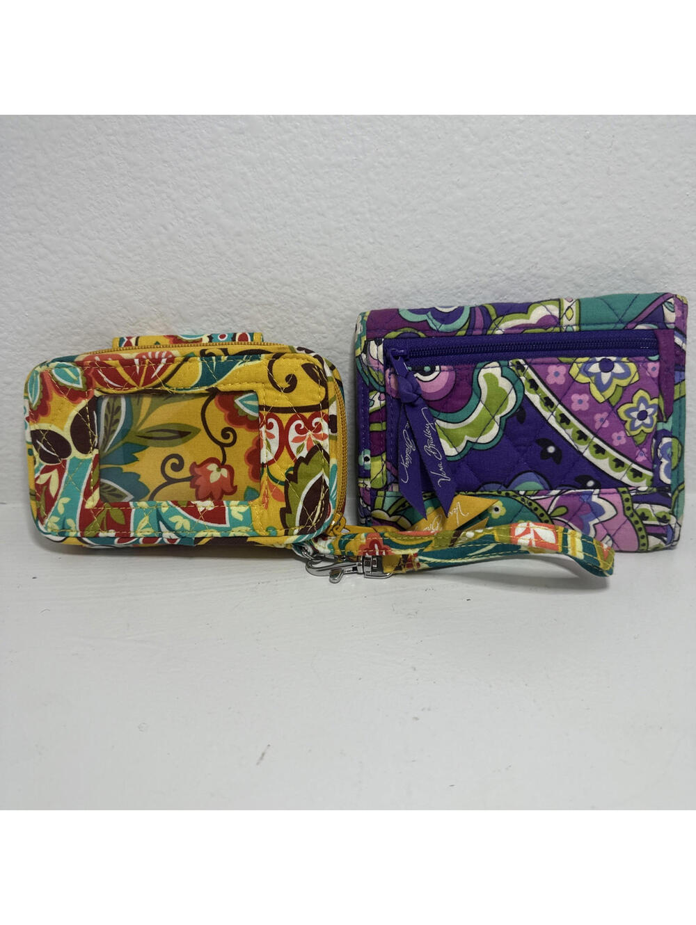 Vera Bradley Wallet Lot of 2 – Wristlet & Trifold Snap Closure Floral Print
